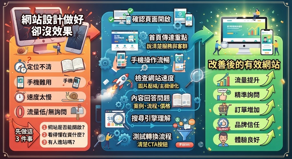 網站設計做好卻沒效果怎麼辦？從問題判斷到改善流程一次看