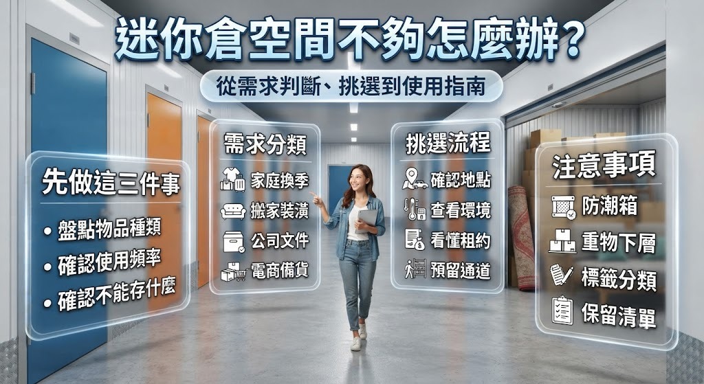 迷你倉空間不夠怎麼辦？從需求判斷、挑選到使用注意事項一次看