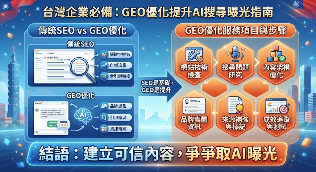 GEO優化是什麼？台灣企業提升AI搜尋曝光的完整指南