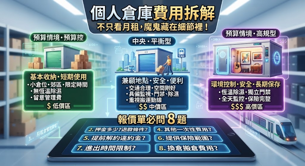 個人倉庫費用怎麼算？空間大小、租期、附加費與報價單完整解析