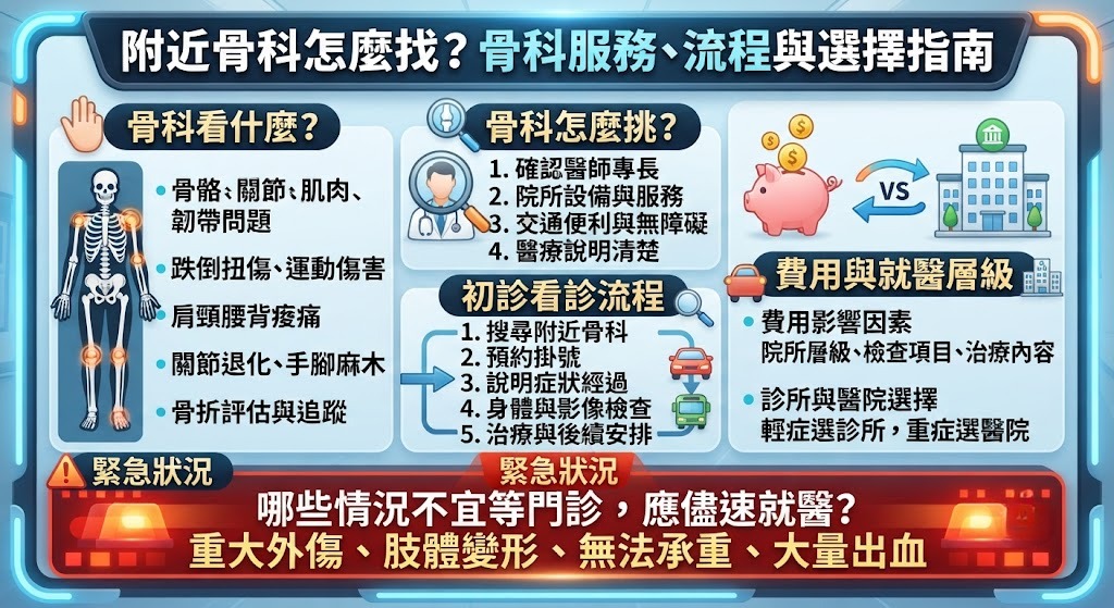 附近骨科怎麼找？骨科診所服務、看診流程、費用與選擇指南