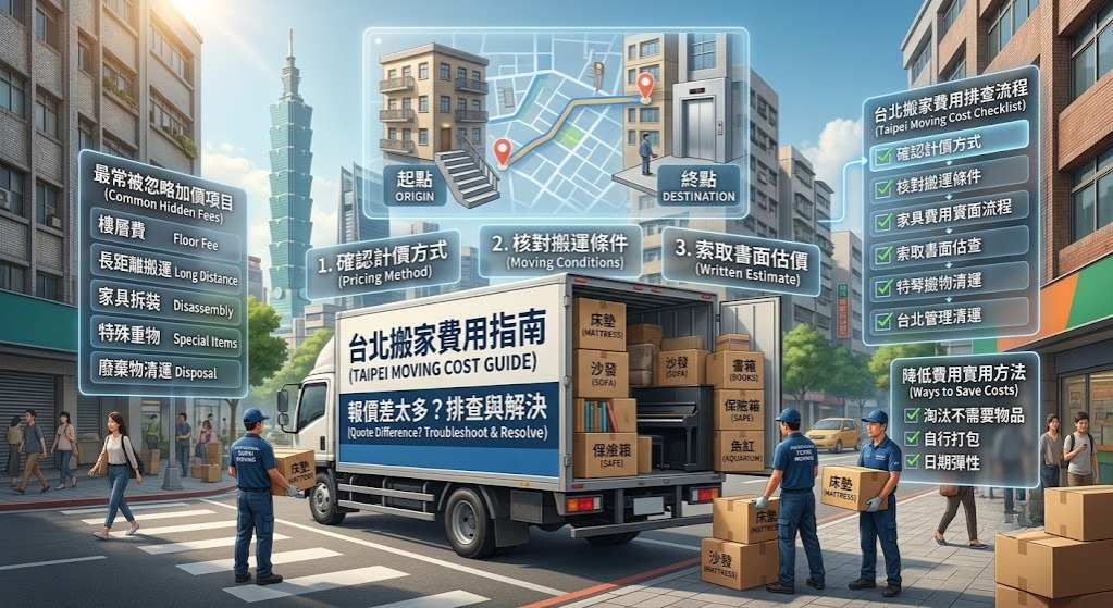 台北搬家費用怎麼算？報價差太多時的原因、排查與解決指南
