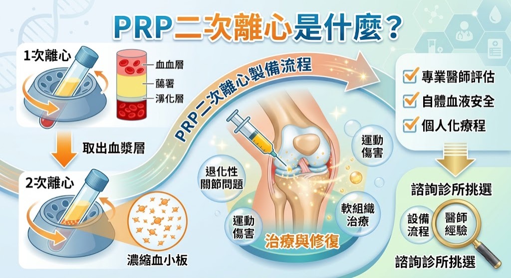 PRP二次離心是什麼？高濃度血小板製備、治療流程與費用評估一次看