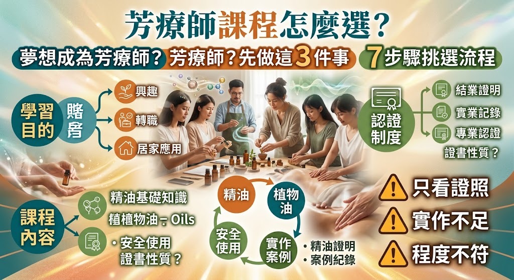芳療師課程怎麼選？從課程內容、證照方向到學習規劃完整排查指南