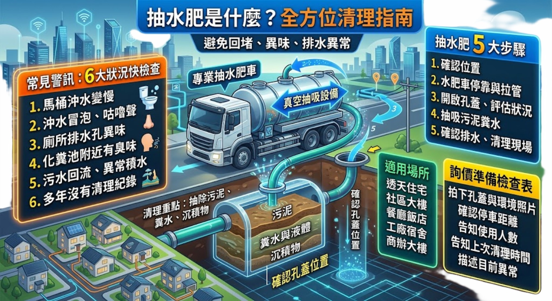 抽水肥是什麼？費用、流程、注意事項與常見問題完整指南