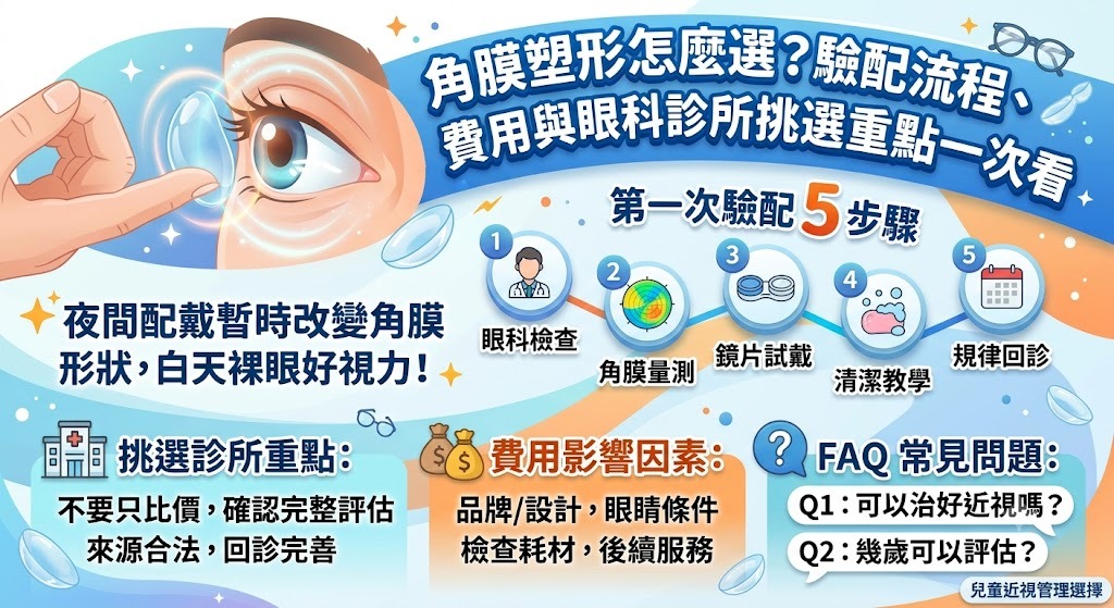 角膜塑形怎麼選？驗配流程、費用與眼科診所挑選重點一次看