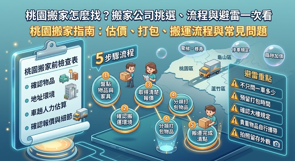 桃園搬家怎麼找？搬家公司挑選、流程與避雷一次看