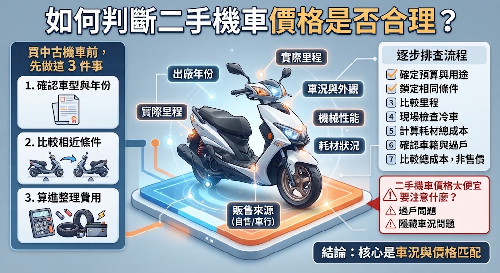 二手機車價格怎麼看？影響行情的因素、價格判斷與購車避雷指南