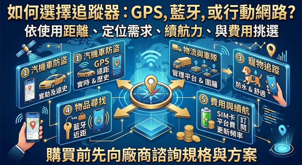 追蹤器怎麼選？GPS定位、車輛防盜、寵物與物品追蹤應用一次看懂