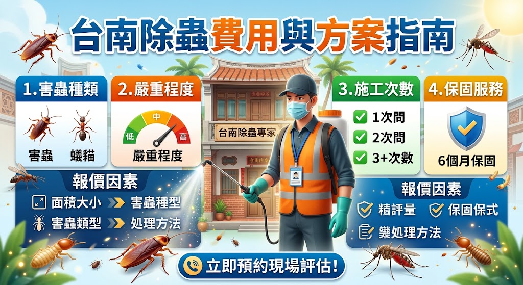 台南除蟲費用怎麼算？價格、報價因素與除蟲公司避雷完整指南