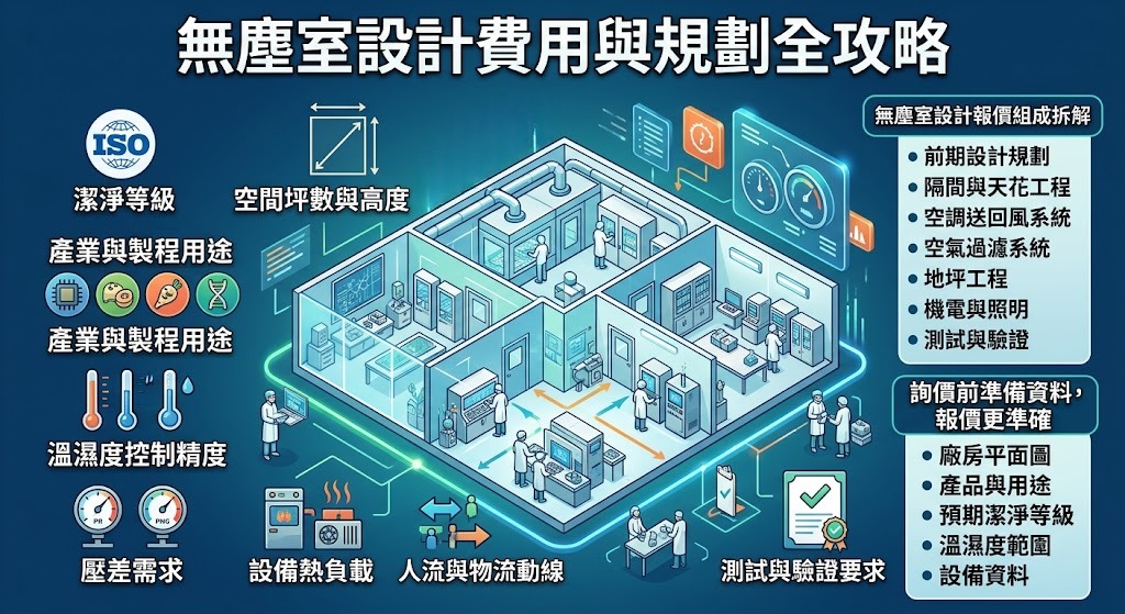 無塵室設計費用怎麼算？規劃、報價與預算完整指南