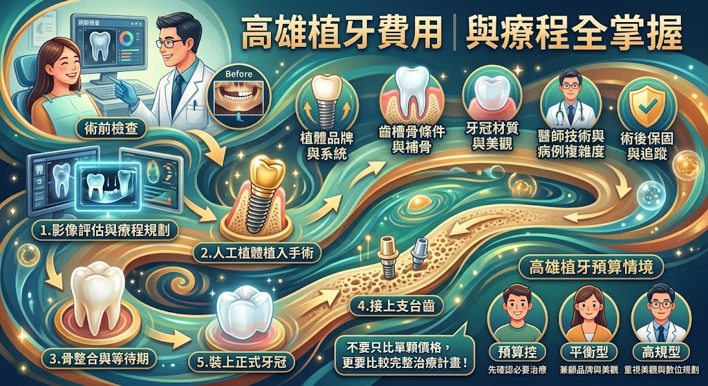 高雄植牙費用怎麼算？單顆價格、補骨費用與植牙報價單完整解析