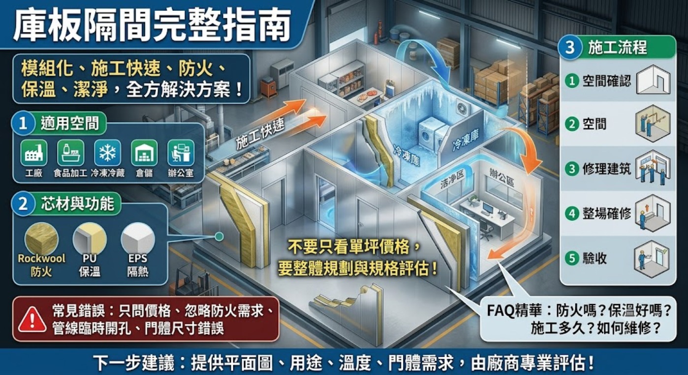 庫板隔間是什麼？種類、施工流程、優缺點與選擇指南