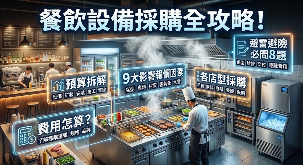 餐飲設備費用怎麼算？採購報價、預算配置與設備選購完整指南