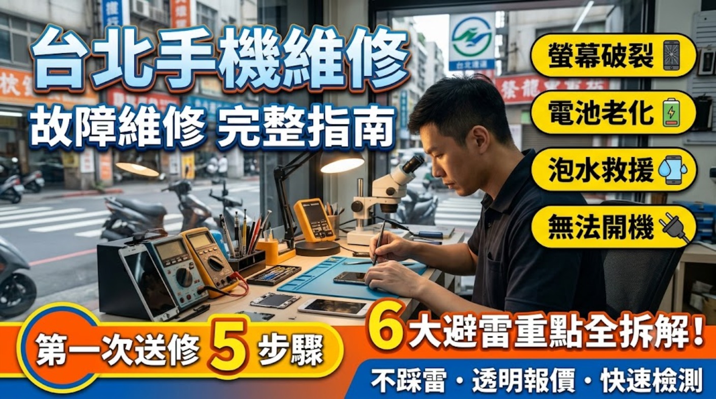 台北手機維修怎麼找？螢幕、電池、泡水與故障維修完整指南