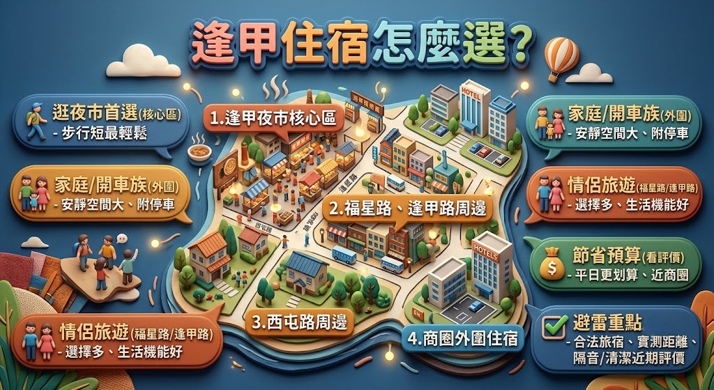 逢甲住宿怎麼選？逢甲夜市附近住宿、交通、費用與訂房完整指南