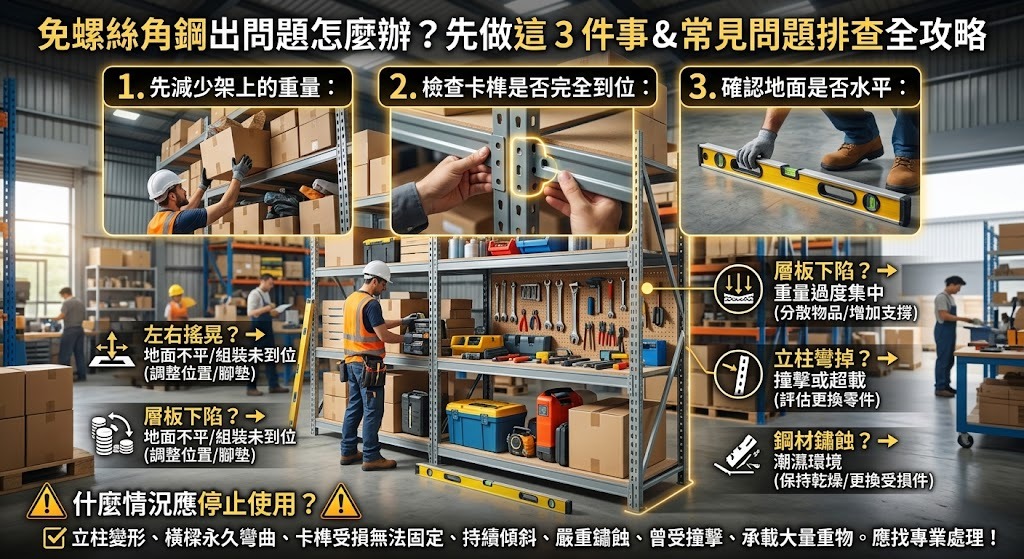 免螺絲角鋼出問題怎麼辦？搖晃、變形、承重不足原因與排查指南