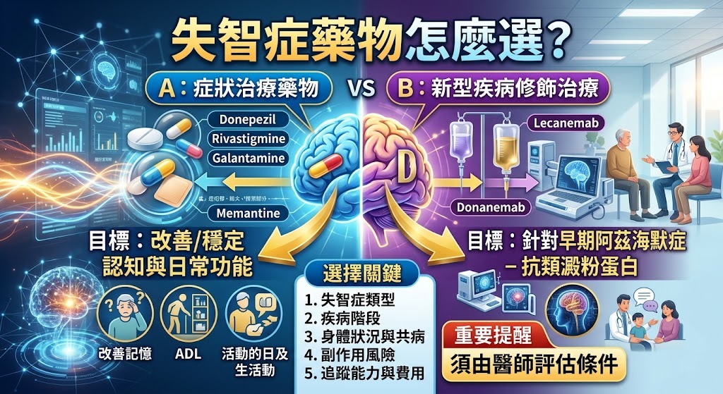失智症藥物怎麼選？症狀治療藥物 vs 新型治療一次看懂