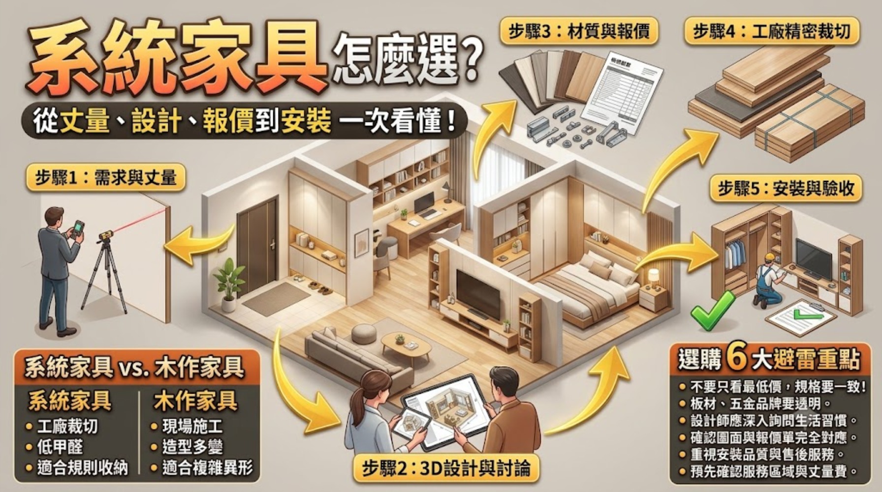 系統家具怎麼選？從丈量、設計、報價到安裝一次看懂