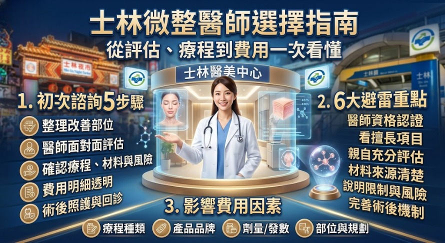士林微整醫師怎麼選？從專業評估、療程規劃到費用一次看懂