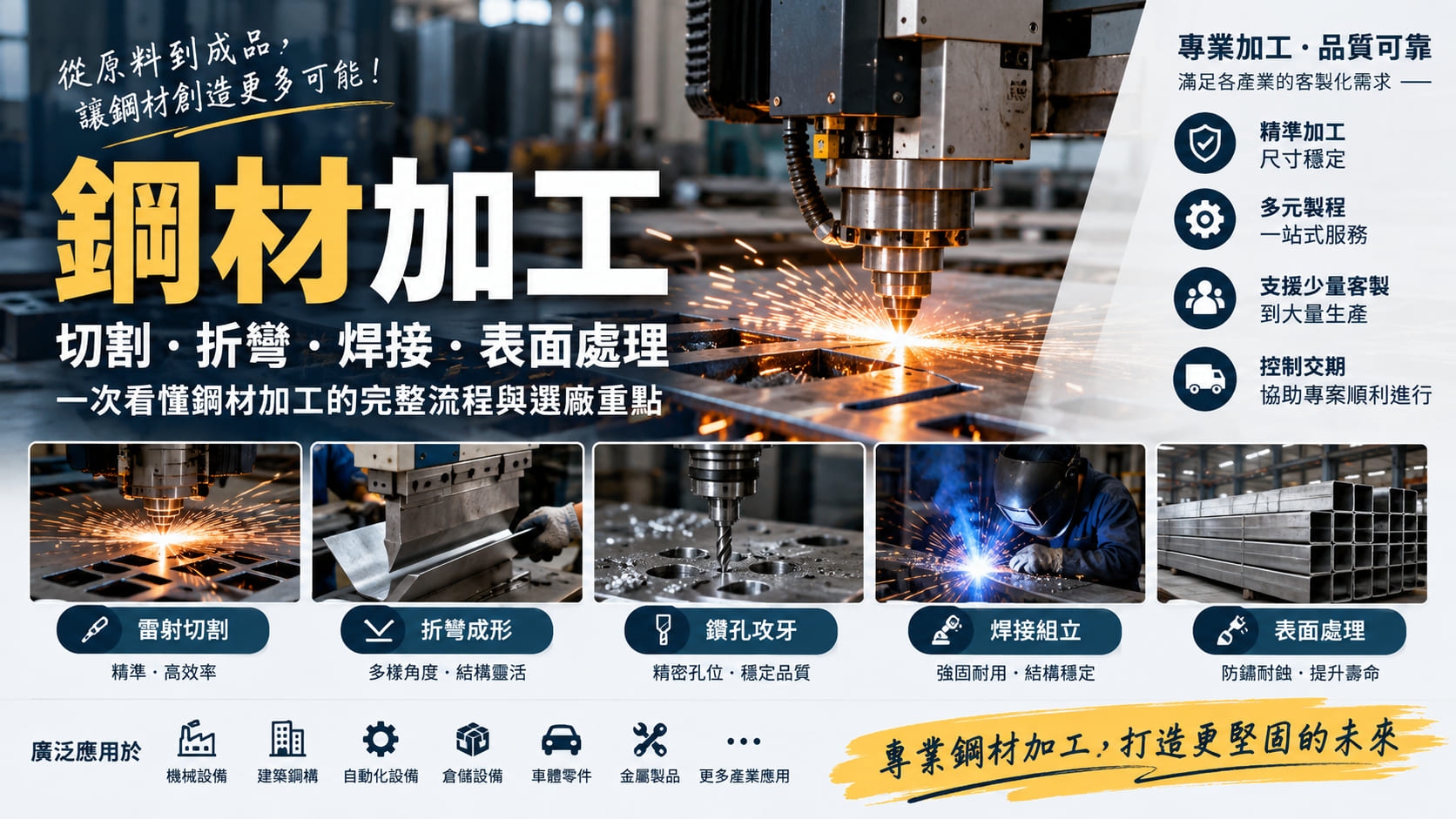 鋼材加工是什麼？切割、折彎、焊接與選廠重點一次看懂