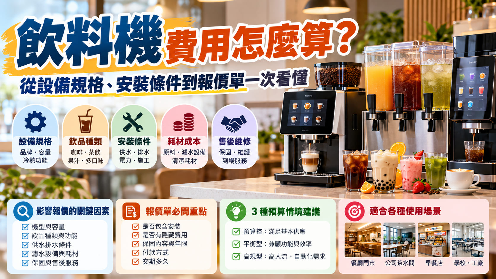 飲料機費用怎麼算？從設備規格、安裝條件到報價單一次看懂