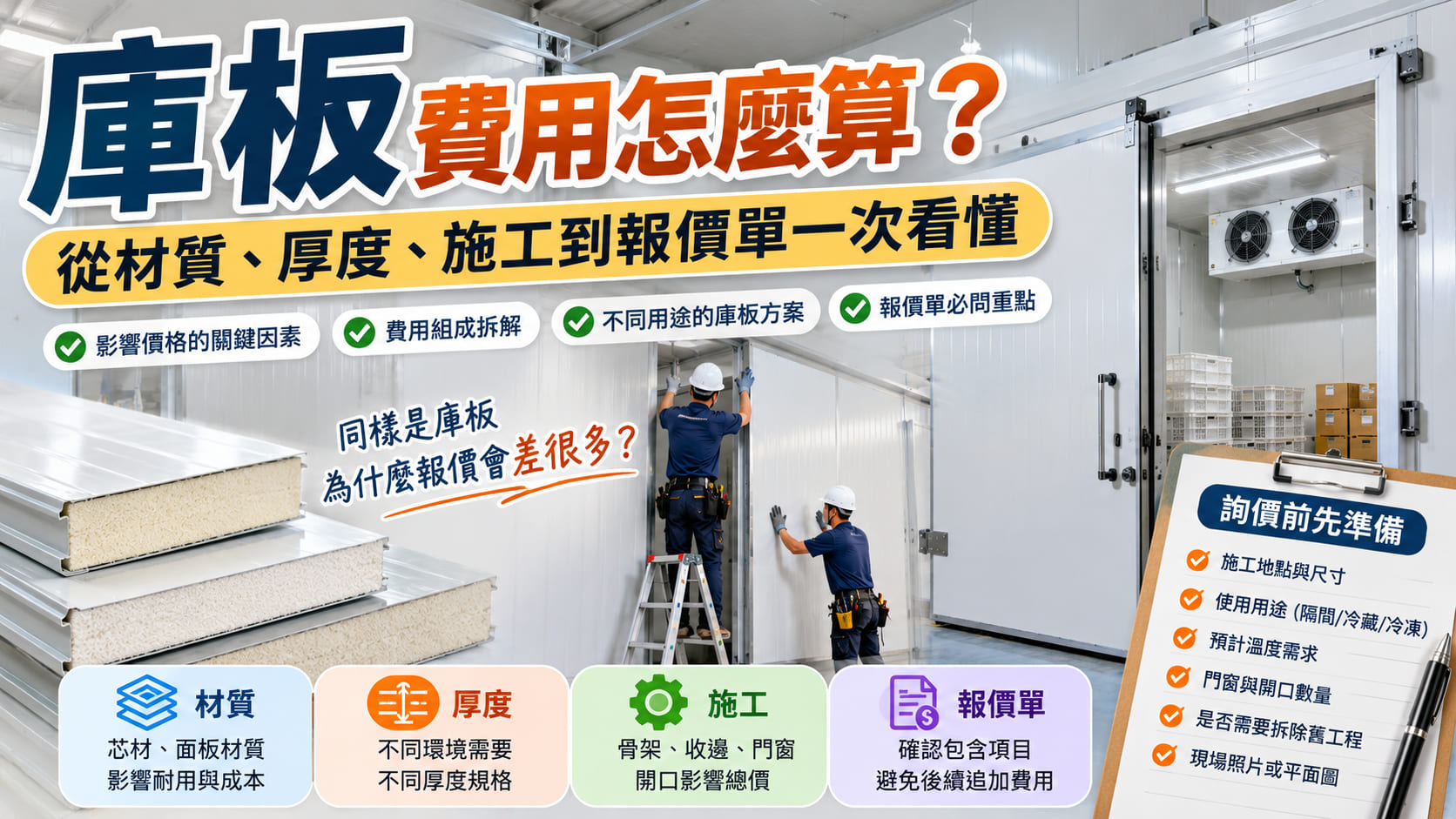 庫板費用怎麼算？從材質、厚度、施工到報價單一次看懂
